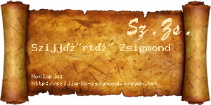 Szijjártó Zsigmond névjegykártya
